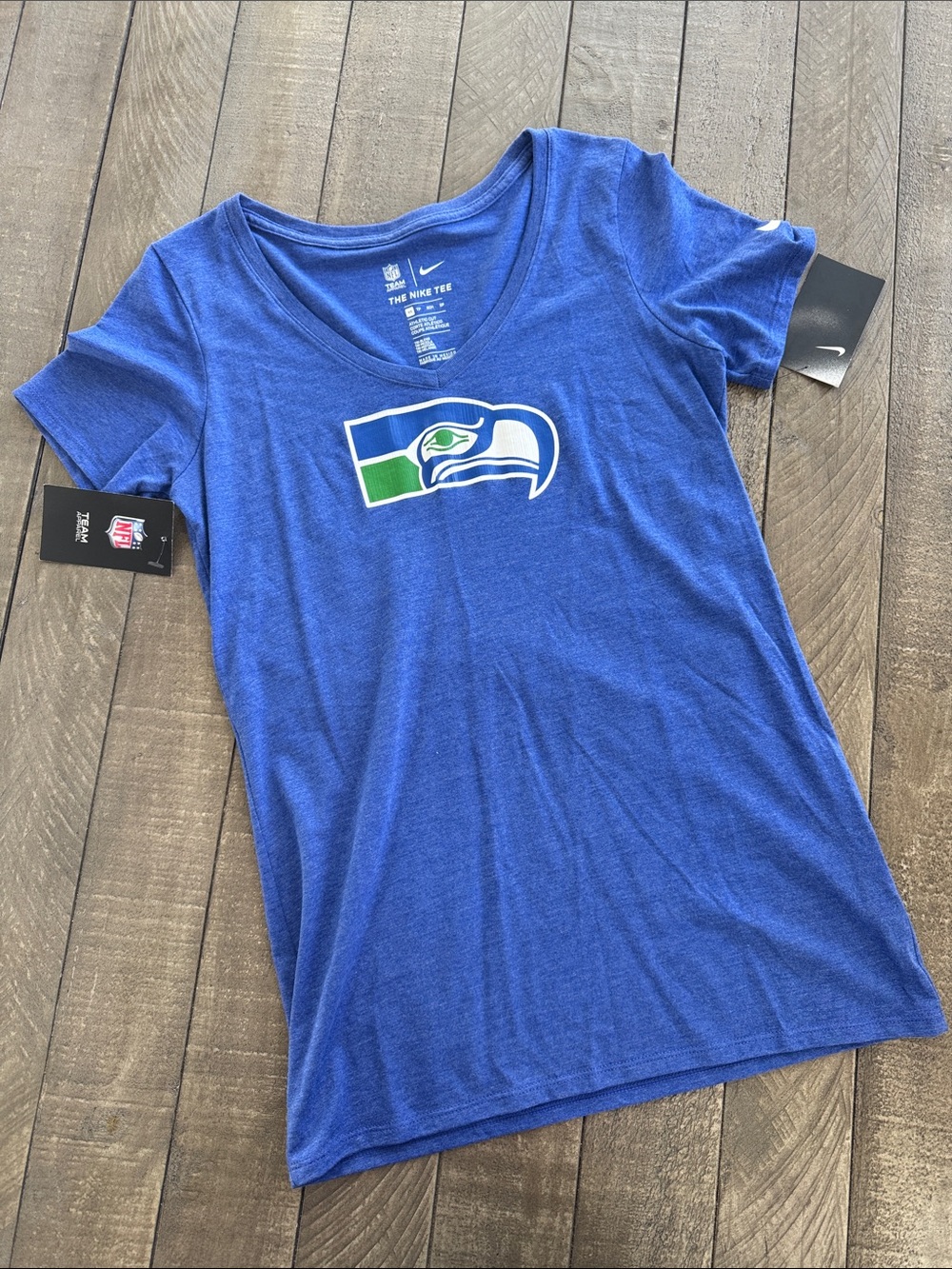 Nike Women’s Royal Blue Seahawks V-Neck Tee